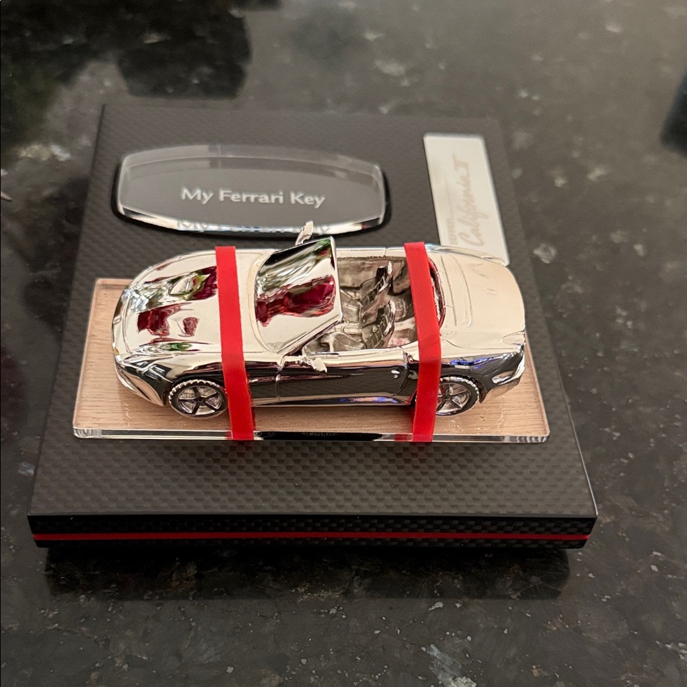 Ferrari Silver Convertible Keychain